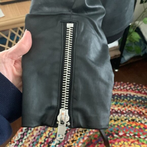 AMO Black Cotton Asymmetrical Zip Edgy Moto Jacket - M - Picture 9 of 9